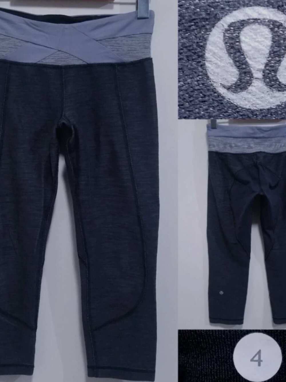 Lululemon Power House Cropped Leggings Wee Are From Space Coal Pants Skinny 4 XS